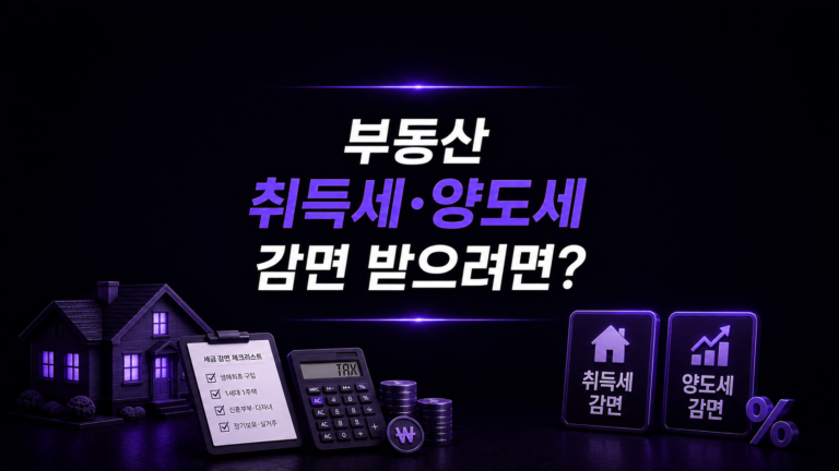 모르면 수천만 원 날리는 부동산 취득세·양도세 감면 혜택 총정리 (2026 최신판)