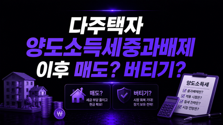 다주택자 필독!  매도냐 버티기냐?