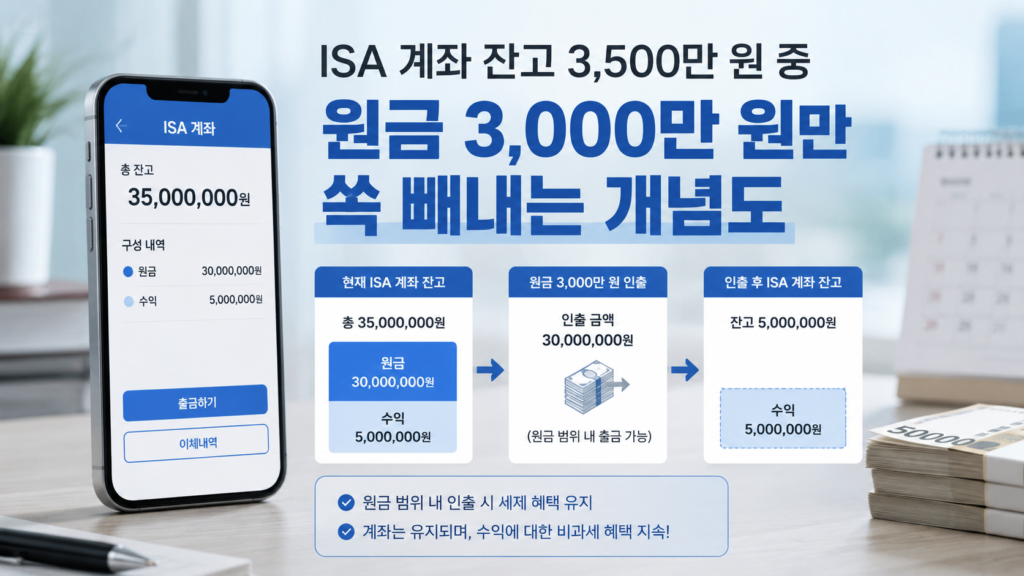 Life Money Lab이 추천하는 ISA 계좌 원금 범위 내 중도인출 개념 요약 이미지