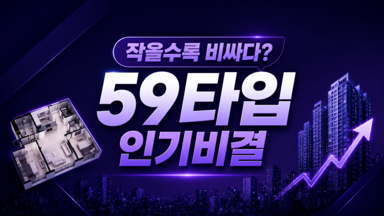 중소형 아파트(59타입) 평당 가격의 비밀