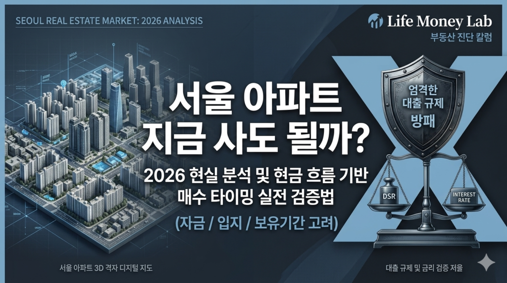 2026년 서울 아파트 매수 타이밍 분석 및 현금 흐름 기반 DSR 대출 규제 검증법 - Life Money Lab 금융 실험 리포트 본문 요약 이미지