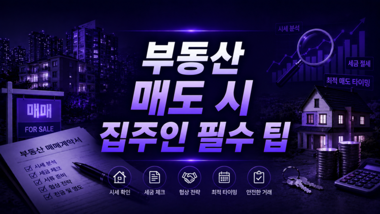 부동산 매도 시 집주인 필수 팁