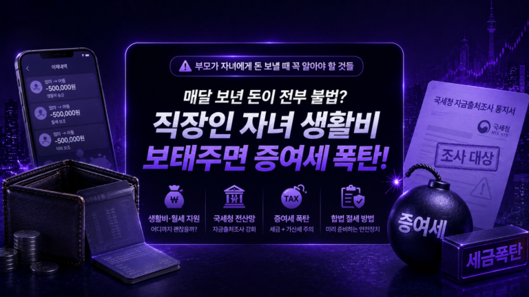 직장인 자녀 생활비 보태주면 증여세 낼까?